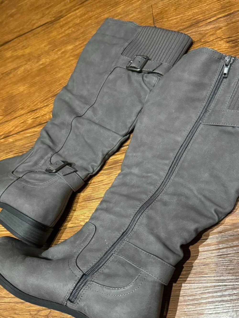 Women's Grey and Brown Boots